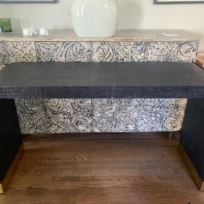 Sale Photo Thumbnail #115: $450 Chelsea black & gold console 32"H 58"L 18"depth