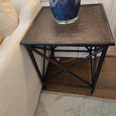 Sale Photo Thumbnail #48: $375 Rattan & Raffia side table 25"H 20" x 20" (2 tables in the sale)