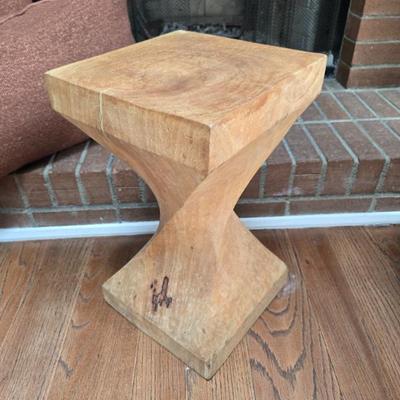 Sale Photo Thumbnail #51: $95 wooden twisting pedestal made in India 18"H 10" x 10" 