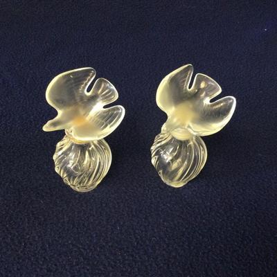 Nina Ricci Lalique Glass Perfume Bottles 2 Pc.