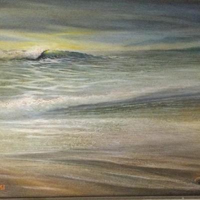 Seascape by A. Jankowski Oil on Canvas
