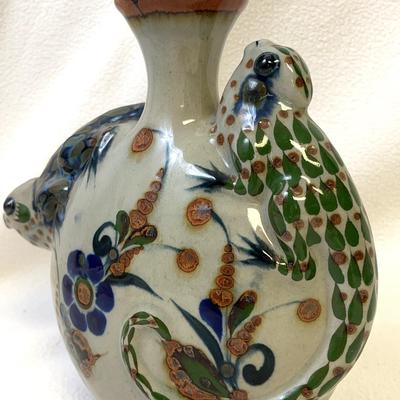 Mexican Ceramic Iguana Tequila Bottle