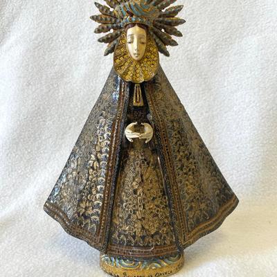 Virgin Mary Our Lady Of Solitude Mexican Folk Religious Statue 