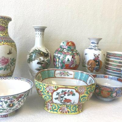 Vintage Imari Collection, Vases, Urn, Bowls 15pcs