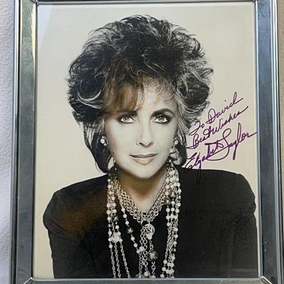 Elizabeth Taylor Autographed Photo, Framed