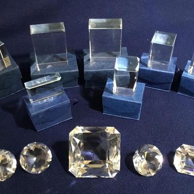 Greenbrier Crystal & Glass Faceted Paper Weights 13 Pc.