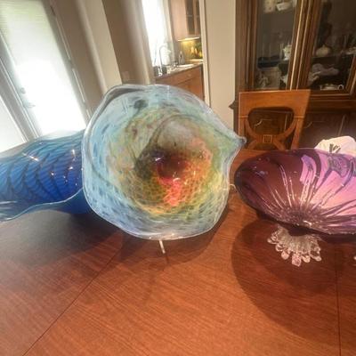 Handblow  glass bowls 