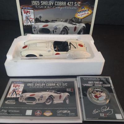 1:24 Metal Icons Inc. Elvis Motor Classics 1965 Shelby Cobra 427 S/C (from "Spinout") - In Original Box with COA & Coin