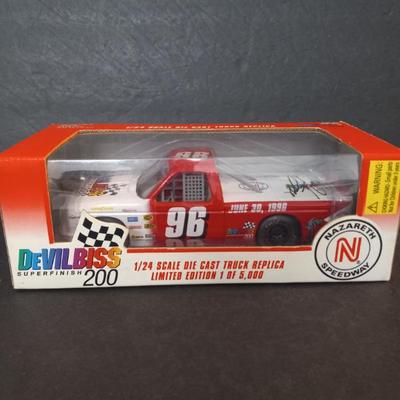 SIGNED Winner Jack Sprague 1:24 Metal Racing Champions 1996 DeVilbiss Superfinish 200 Chevy Silverado #96