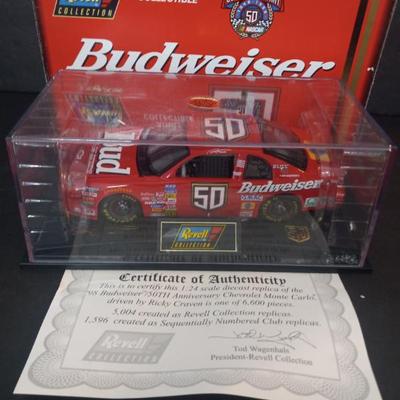 1:24 Metal Revell Collection Budweiser 50th Anniversary 1998 Chevrolet Monte Carlo - In Original Box with COA