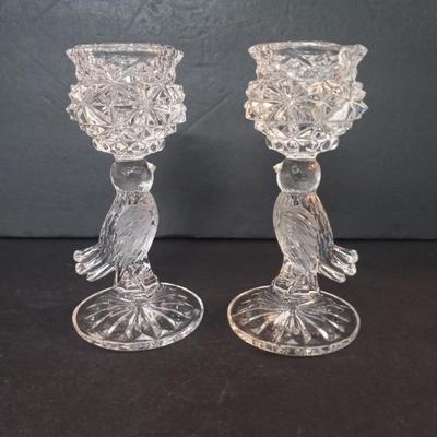 Vintage 1990s Hofbauer The Byrdes Collection Pair of 7" Candlesticks