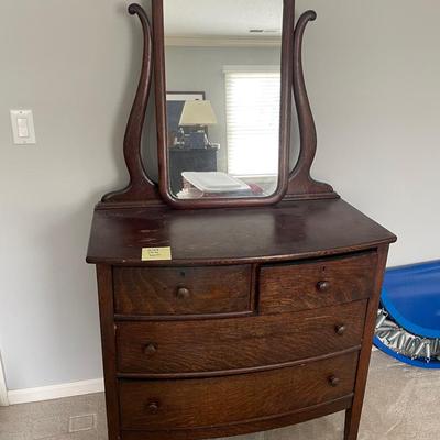 Antique Dresser With Mirror 