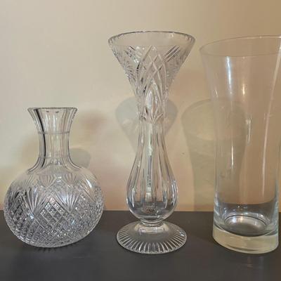 Three Crystal Vases