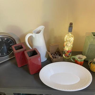 Lot Of Various Pieces Of Home Decor Including Summer In A Bottle