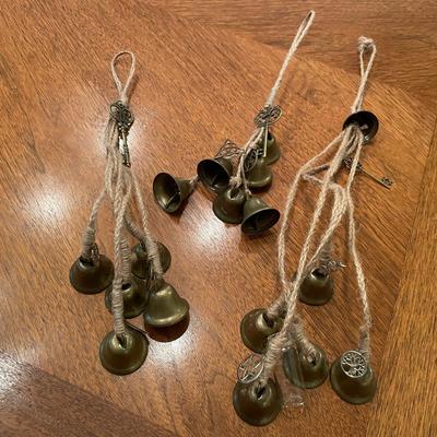 Small Brass Bells On Ropes To Hang On Doorknobs