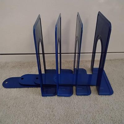 Lot Of 4 Blue Metal Bookends 