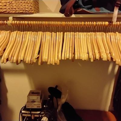 Large Lot Of Wooden Hangers