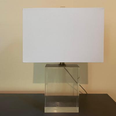 Square Solid Glass Table Lamp