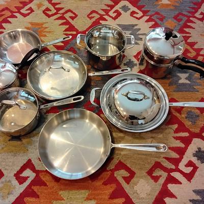 Large Lot Of Stainless And Aluminum Cookware 