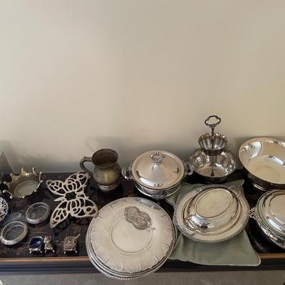 Lot Of Sterling And Silver Plate Serving Items