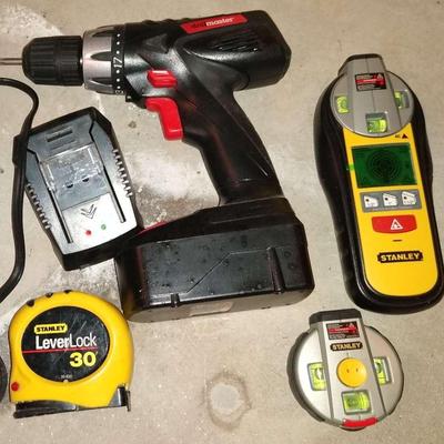 Small lot of tools including a drill