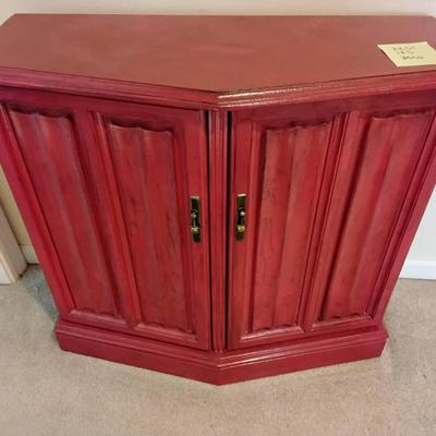 Small Red/orange Painted Vintage Cabinet 