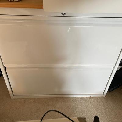 White Two Drawer Filing Cabinet 1 Of 3