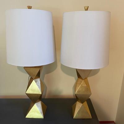 Pair Of Gold Table Lamps