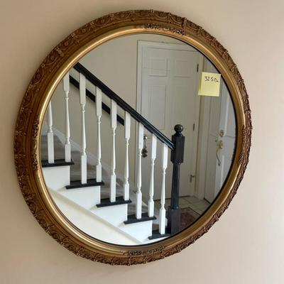 Antique Round Gilded Mirror 