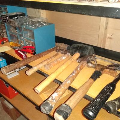 Various hand tools and hardware