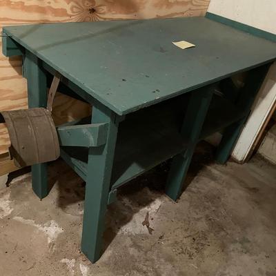 Handmade Green Garden Work Bench Table