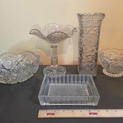 Lot Of Antique Cut Crystal Items 