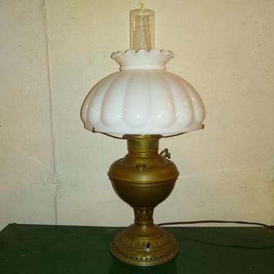 Antique electrified oil lamp