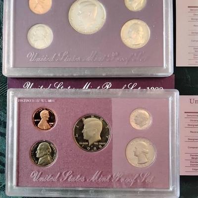 US Mint Proof Sets 1988 And 1989