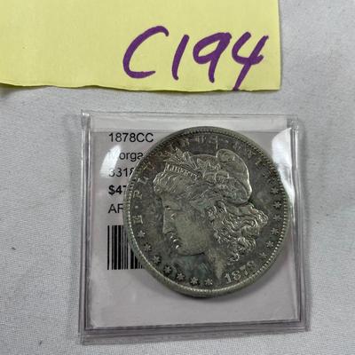 Antique 1878 Morgan Silver Dollar Coin
