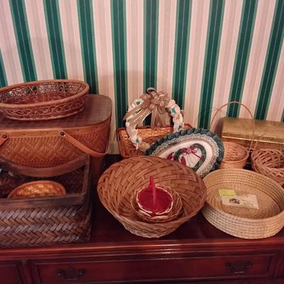 Lot Of Baskets And Decor