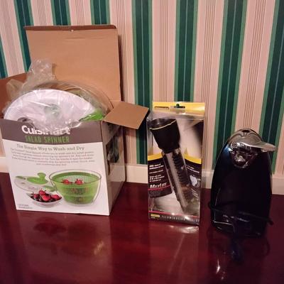 Salad Spinner, Can Opener And Flashlight