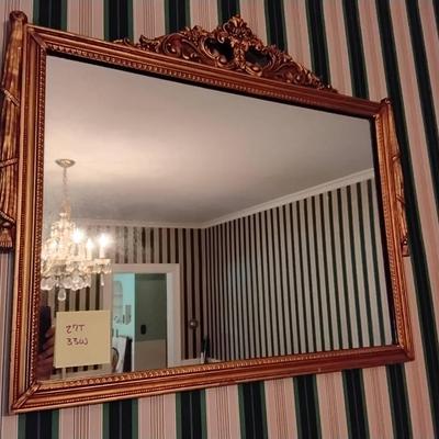Vintage Rectangular Mirror With Gilded Frame