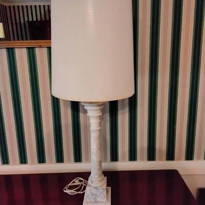 Vintage Marble Or Alabaster Column Lamp