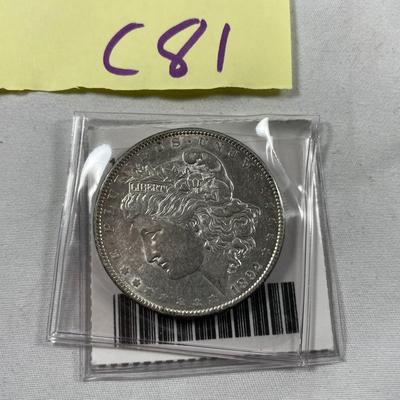 Antique 1892 Morgan Silver Dollar Coin