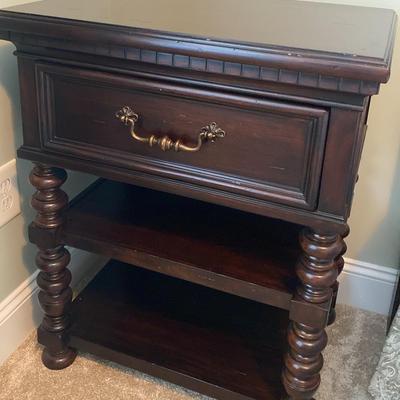Dark Wooden Nightstand with Drawer