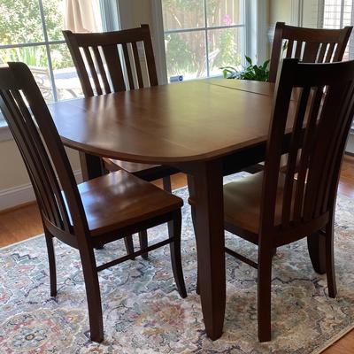 Wood Dining Set with 4 Chairs