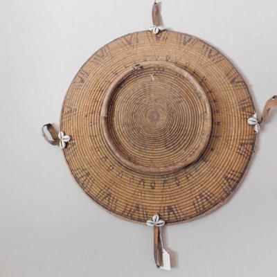 Antique Ethiopian Leather trimmed Harari Basket