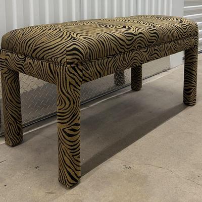 Tiger Stripe Upholstered Parson’s Style Bed Bench