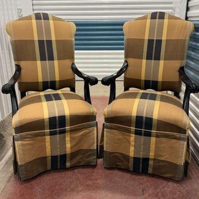 Pair (2) Skirted Hostess Chairs By Century Furniture