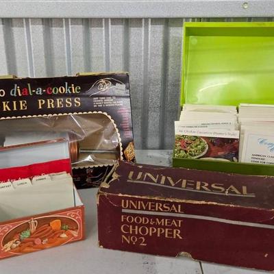 Recipes, Cookie Press, & Universal Food Chopper