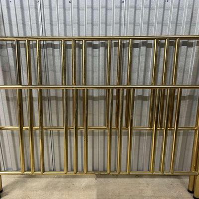 Vintage Victorian Style Brass Tone Metal Full Bed Frame 