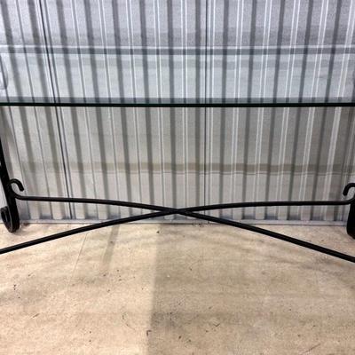 Wrought Iron & Glass Top Console Or Entry Table