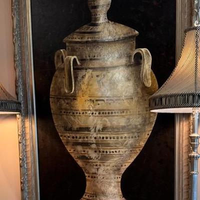 Large Classically Themed Giclee on Canvas of a Decorative Urn