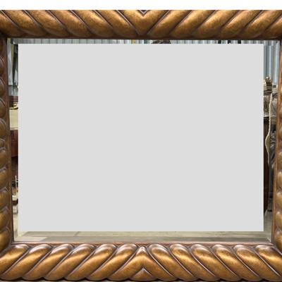 Large Gilt Finish Composite Gadroon Wall Mirror